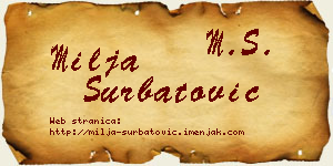 Milja Šurbatović vizit kartica